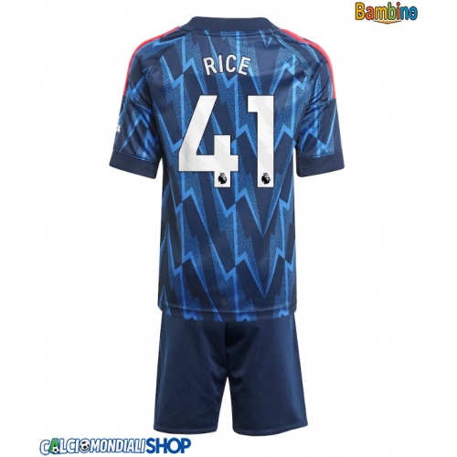 Maglie da calcio Arsenal Declan Rice #41 Seconda Maglia Bambino 2025-26 Manica Corta + Pantaloni corti)
